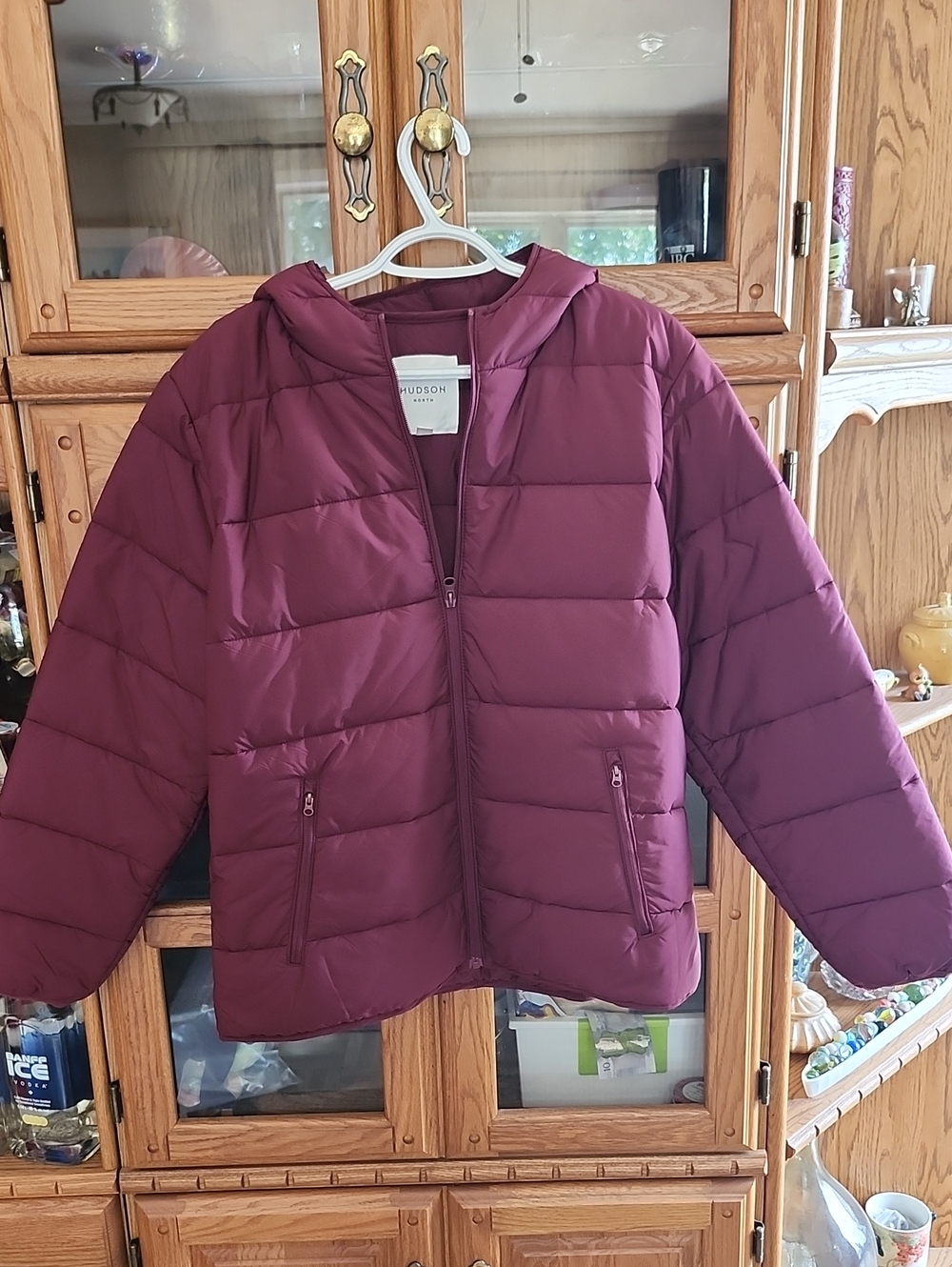 Hudson Kids Hooded Puffer Jacket - Burgundy